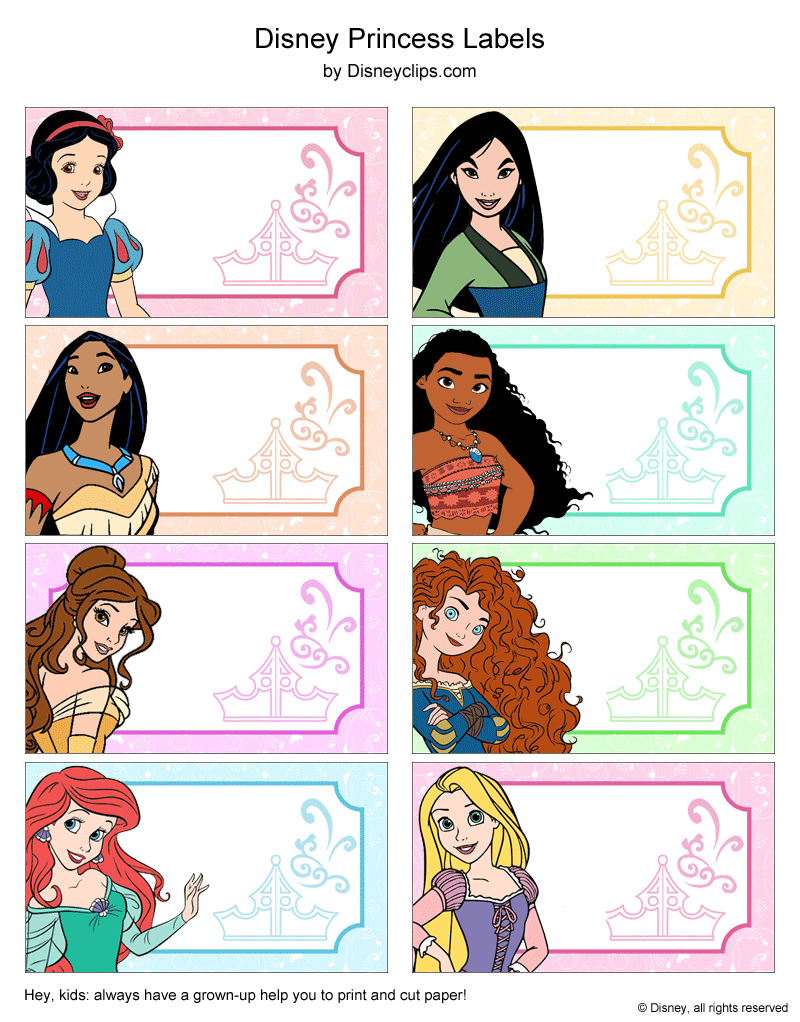 Free Disney Princess Printable Crafts: Stickers, Notes, Bookmarks in Printable Stickers Disney Funny