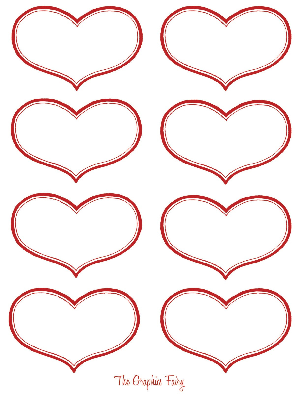 12 Printable Valentine Heart Images! - The Graphics Fairy within Free Valentine Heart Printables