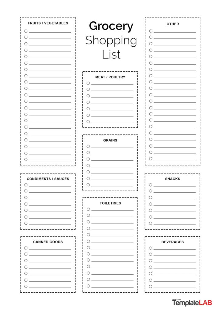 Free Printable Grocery List