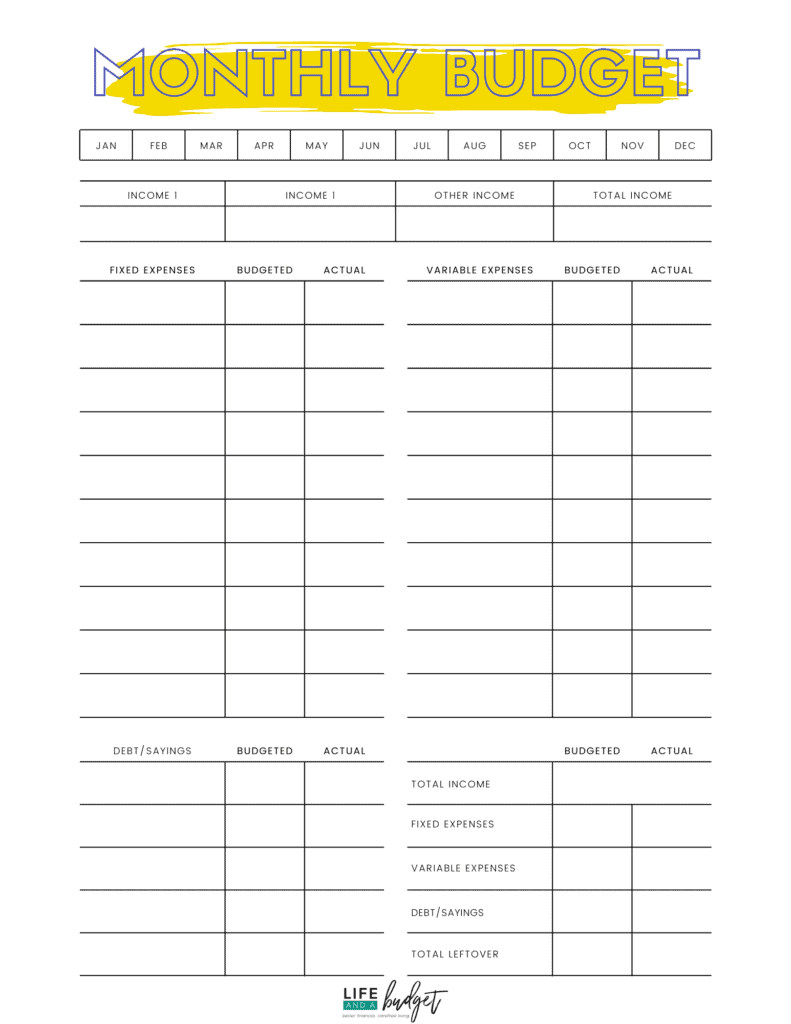 27 Free Printable Budget Templates To Use In 2024! pertaining to Blank Free Printable Low Income Budget Beginner Printable Budget Worksheet