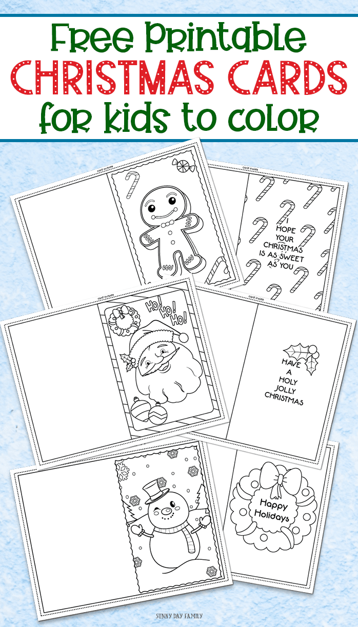 3 Free Printable Christmas Cards For Kids To Color | Sunny Day Family throughout Free Printable Christmas Cards