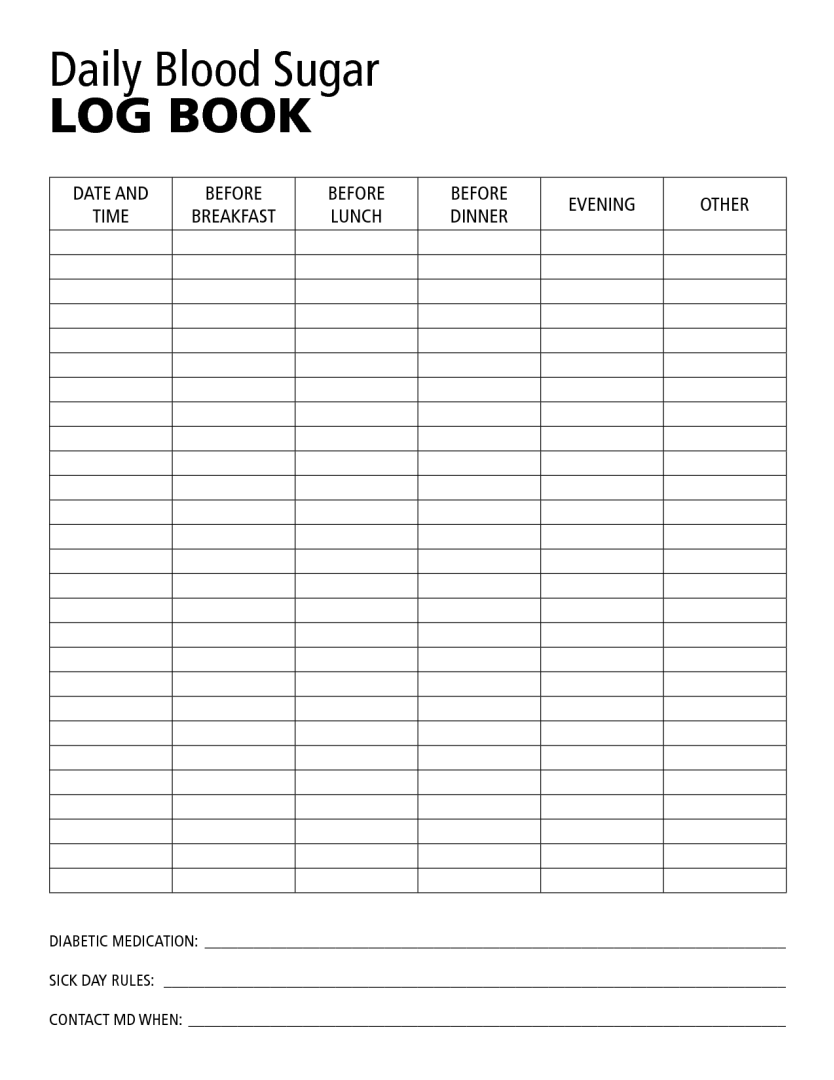 Diabetic Food Log Sheets - 10 Free Pdf Printables | Printablee pertaining to Patient Glucose Log Free Printable