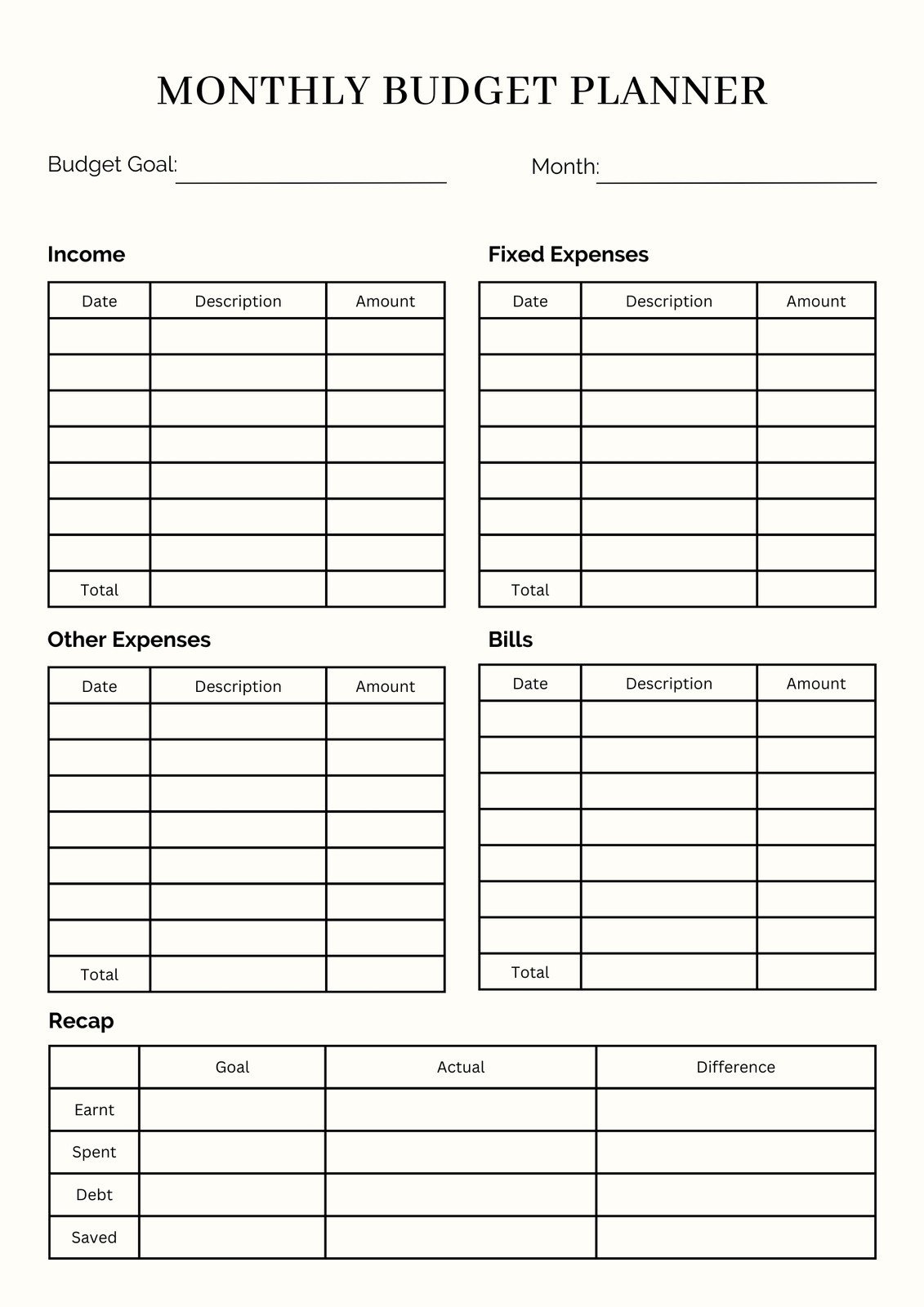 Free And Customizable Budget Templates pertaining to Budget Worksheets Free Printable