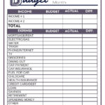 Free Budget Worksheets   Single Moms Income Inside Blank Free Printable Low Income Budget Beginner Printable Budget Worksheet