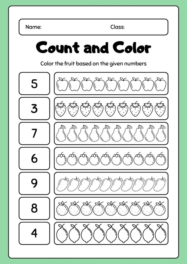 Free Printable Worksheets for Nursery