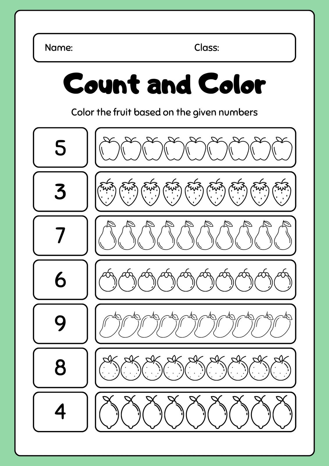 Free Custom Printable Preschool Worksheet Templates | Canva throughout Free Printable Worksheets For Nursery