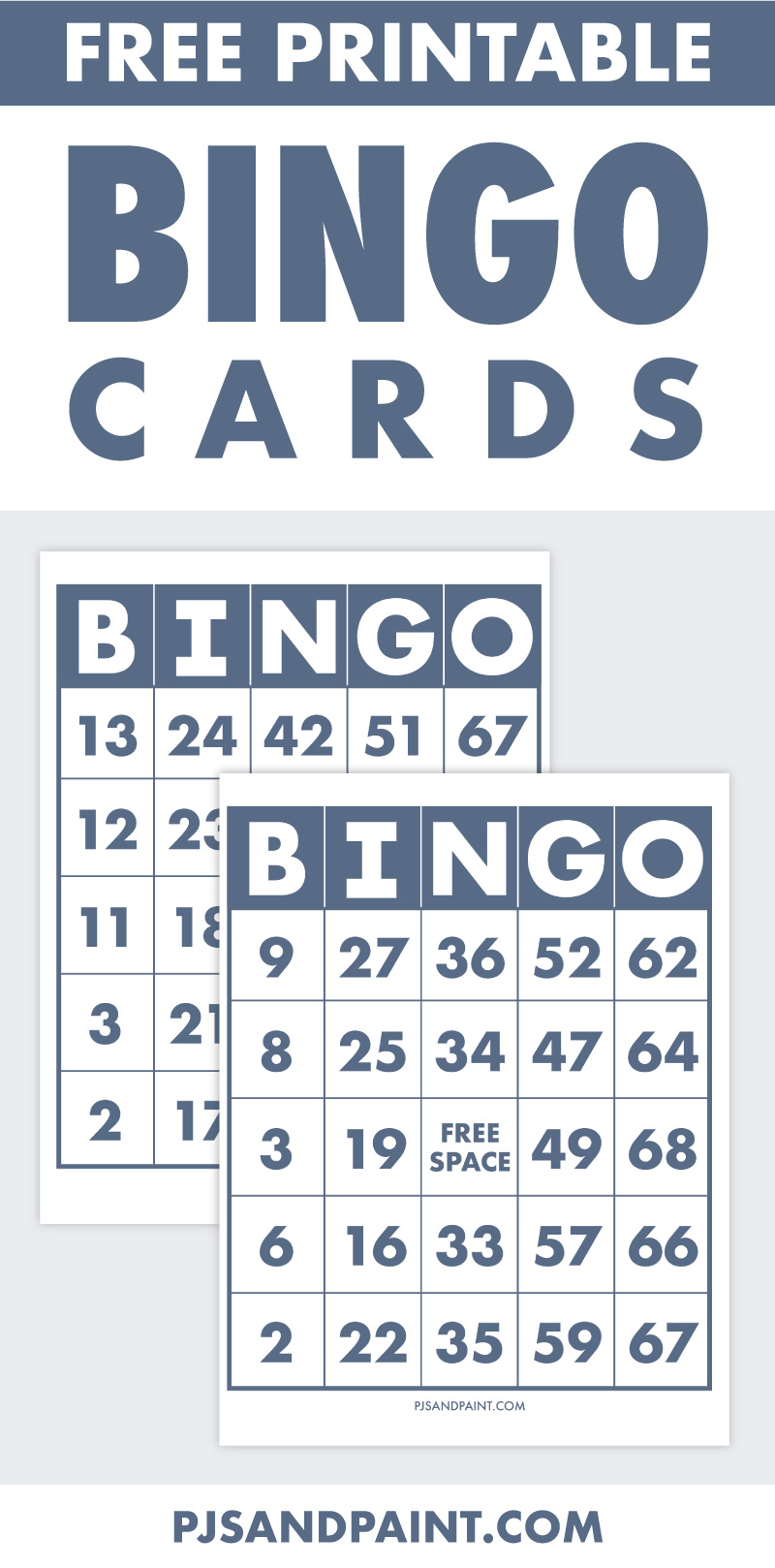 Free Printable Bingo Cards - Pjs And Paint with Bingo Cards Printable Free