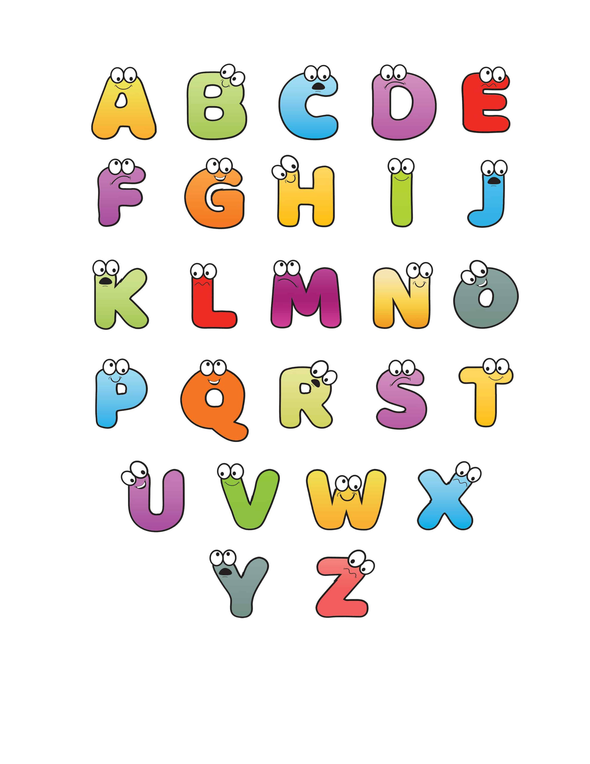 Free Printable Colorful Cartoon Letters Alphabet - Freebie Finding Mom with Free Printable Alphabet Letters