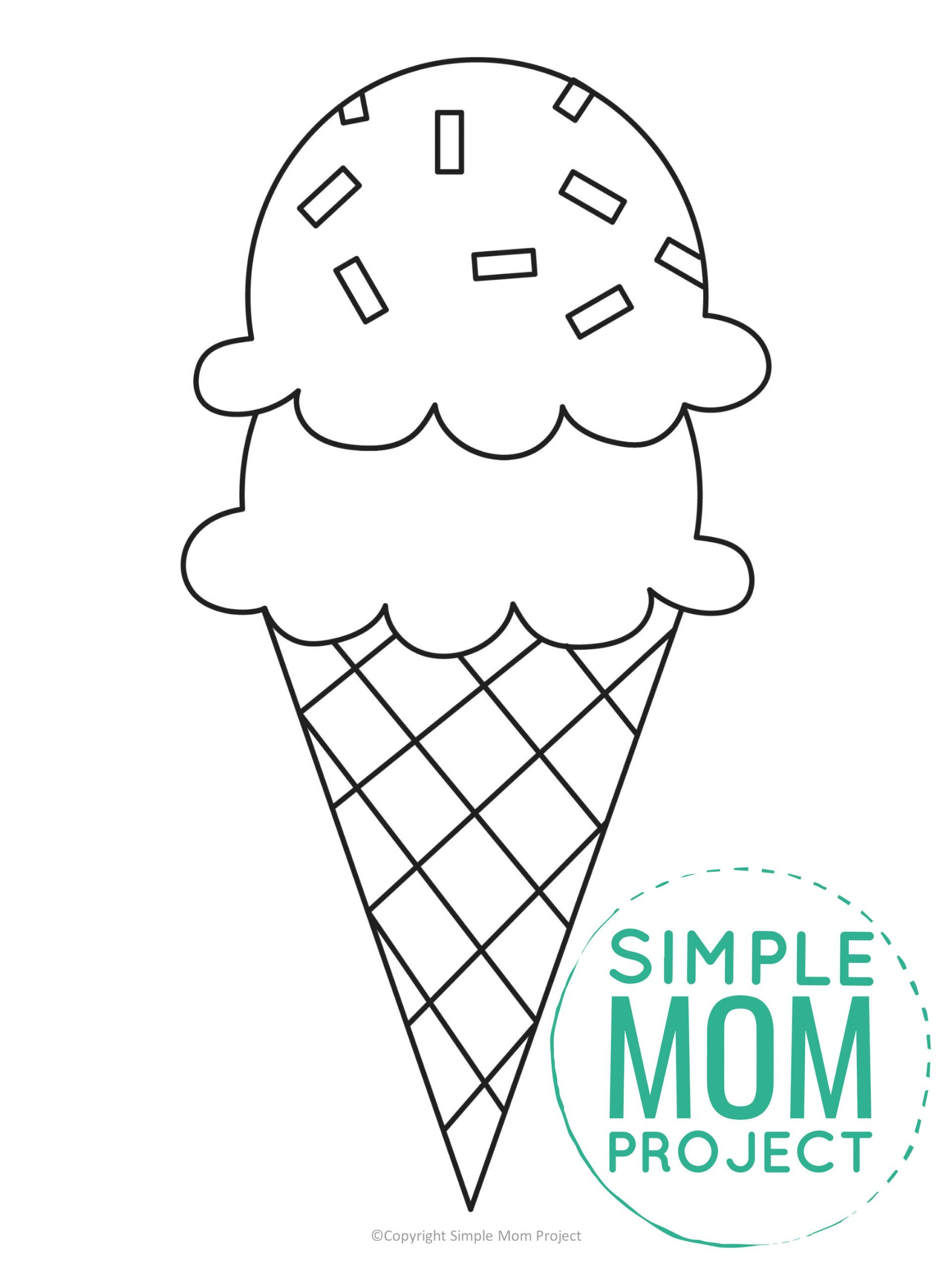 Free Printable Ice Cream Template with Simple Ice Cream Cone Template Printable Free