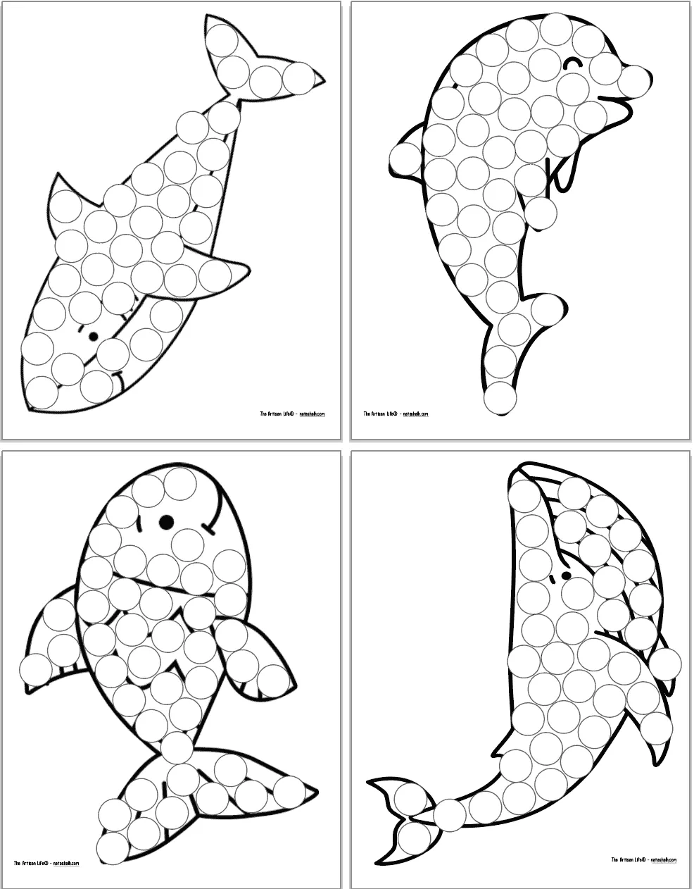 Free Printable Ocean Animals Dot It Marker Pages within Ocean Do A Dot Printables Free