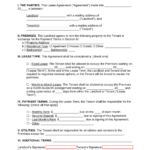 Free Simple 1 Page Lease Agreement Template | Sample   Pdf | Word For Simple Rental Agreement Free Printable