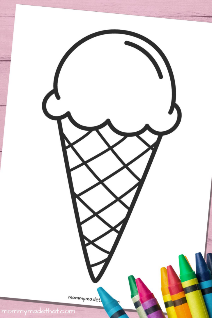 Simple Ice Cream Cone Template Printable Free