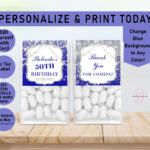 Glitter And Pearls Birthday Tic Tac Label Template, Tic Tac Favor Within Adult Tic Tac Labels Free Printable