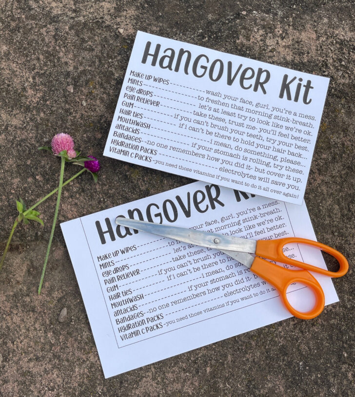 Bachelorette Survival Free Printable Hangover Survival Kit Printables