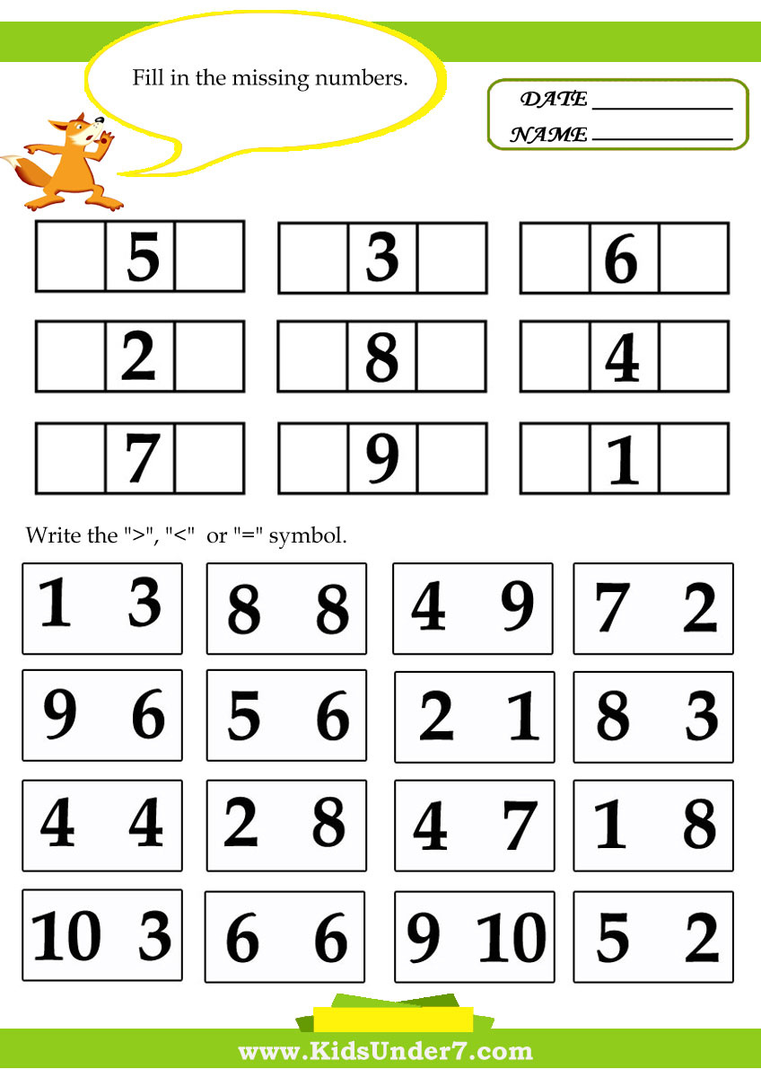 Kids Under 7: Kids Math Worksheets pertaining to Free Printable 7 Years Old Maths Worksheet