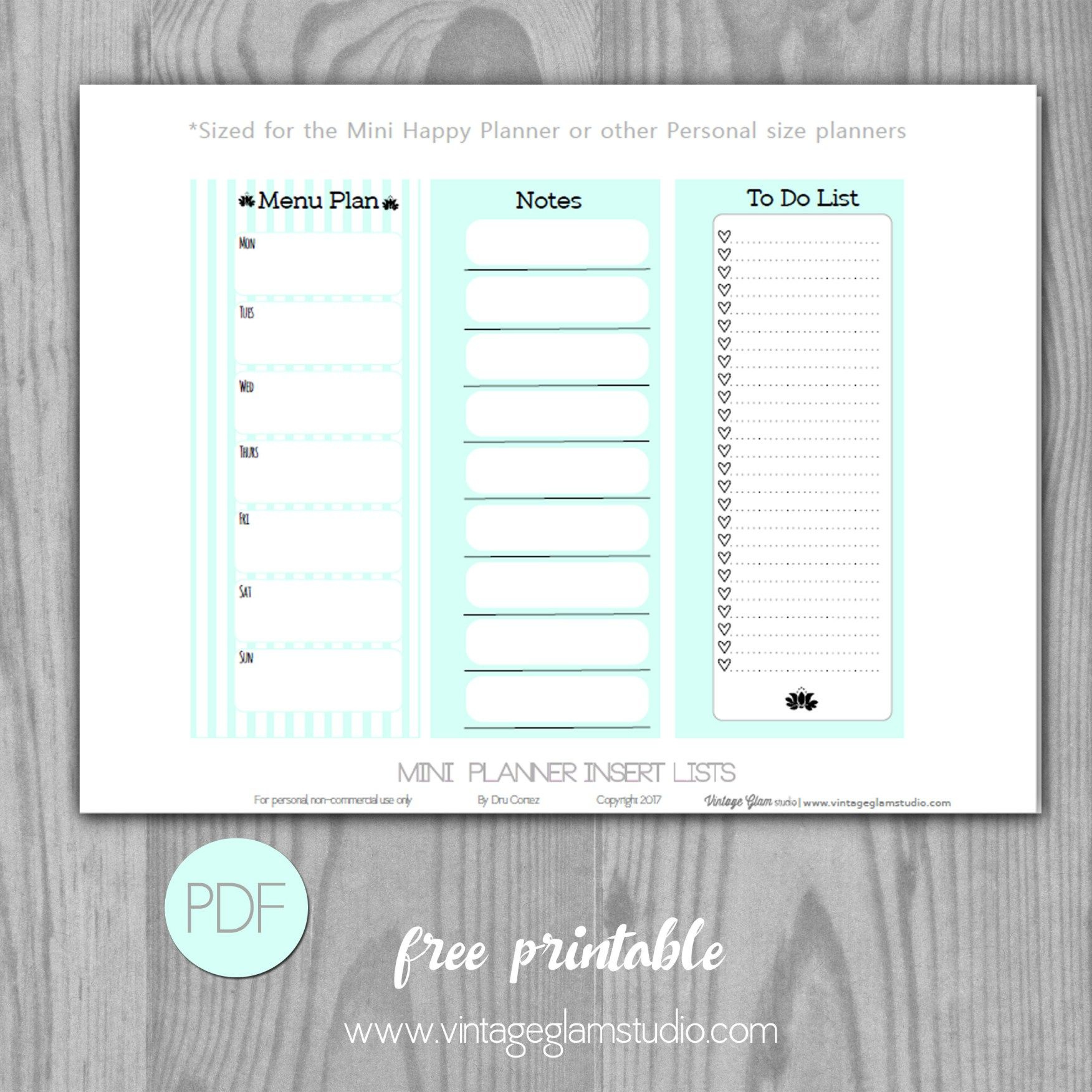 Mini Happy Planner - Checklist Inserts inside Happy Planner Printables Free Mini Size