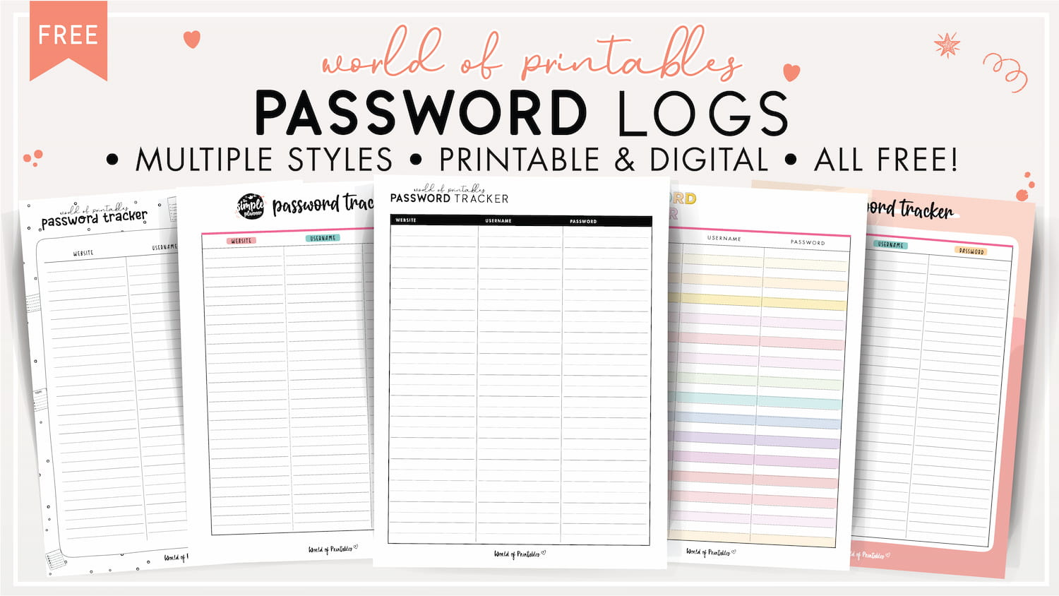 Password Logs - 25 Free Password Templates - World Of Printables for Printable Password Log App Free Download