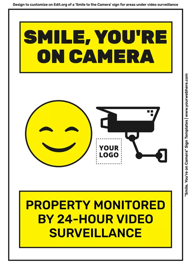 Smile, You Are On Camera Sign Templates with Free Camera Signs Printable