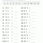 Subtraction Facts Worksheets 1St Grade Regarding Free Printable Math Sheets