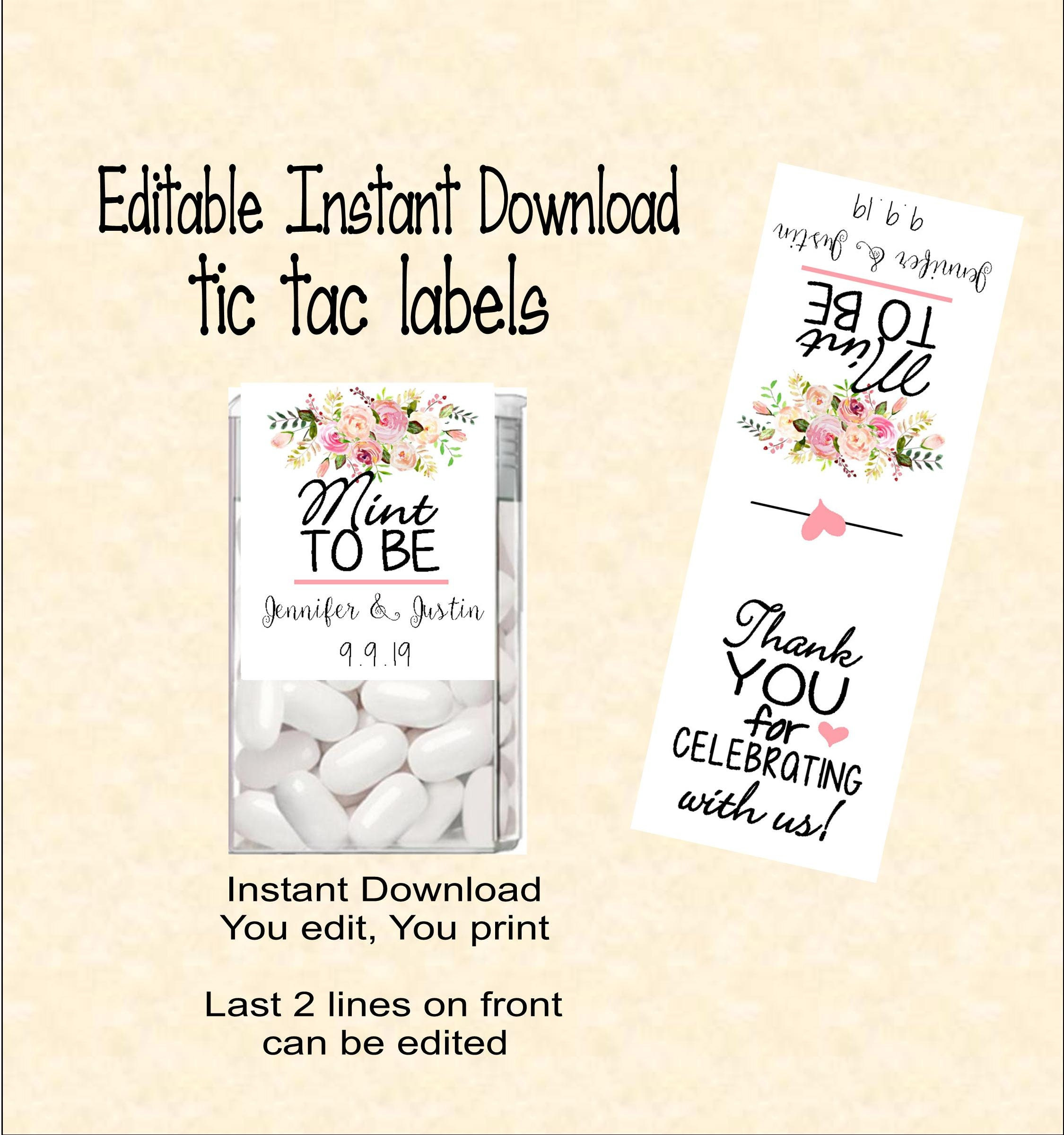 Tic Tac Labels - Etsy regarding Adult Tic Tac Labels Free Printable