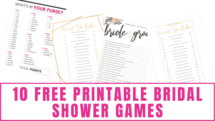 Free Bridal Shower Games Printable