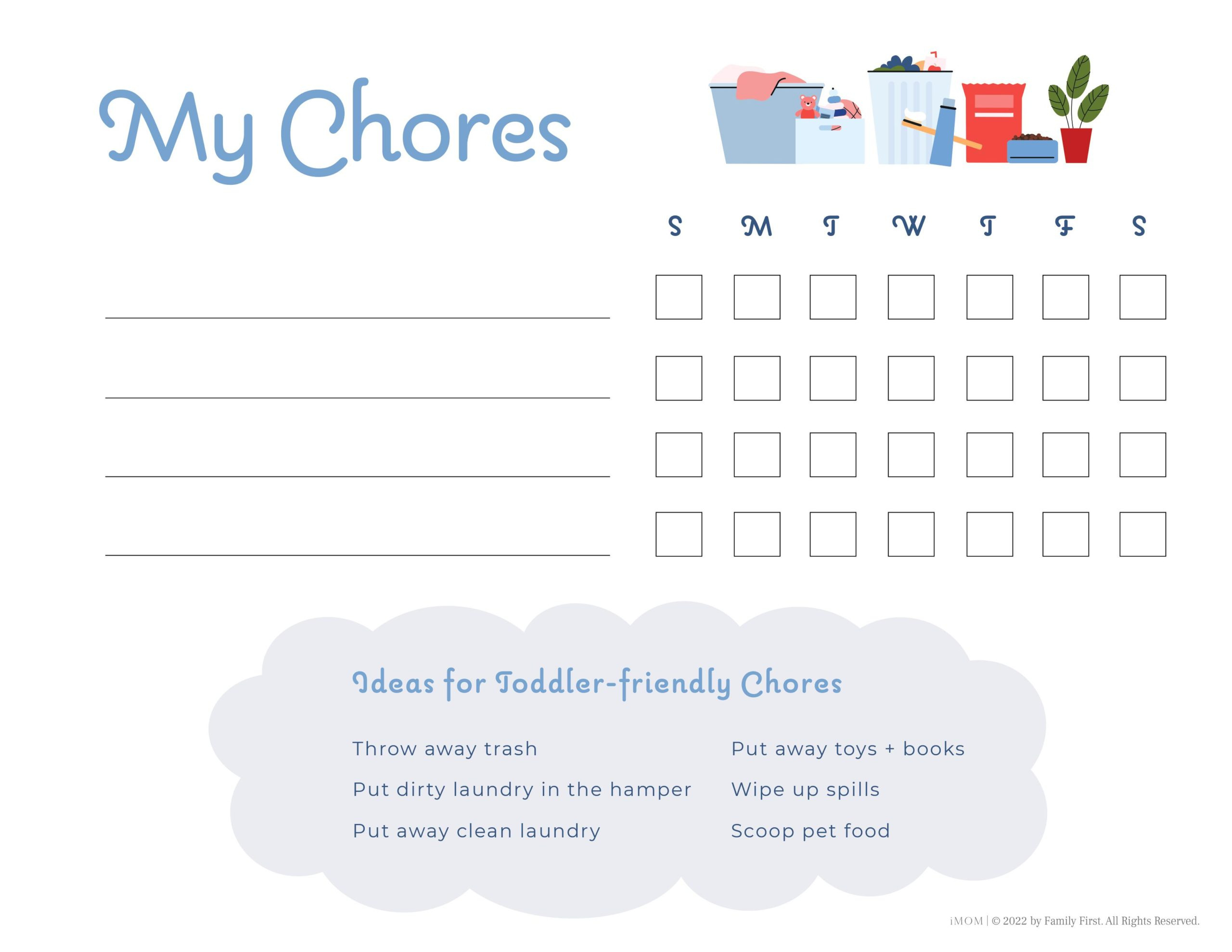 10 Free Printable Chore Charts - Imom intended for Free Editable Printable Chore Charts