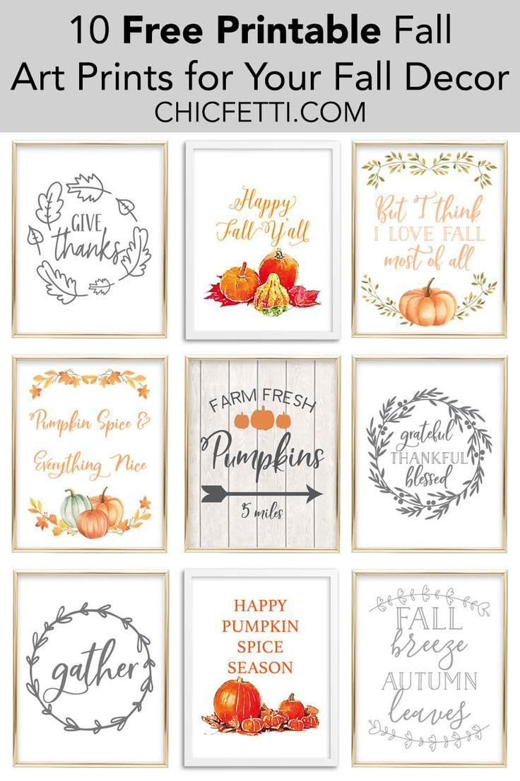 10 Free Printable Fall Art Prints For Your Fall Decor - Chicfetti within Fall Decor Free Printables For Decor