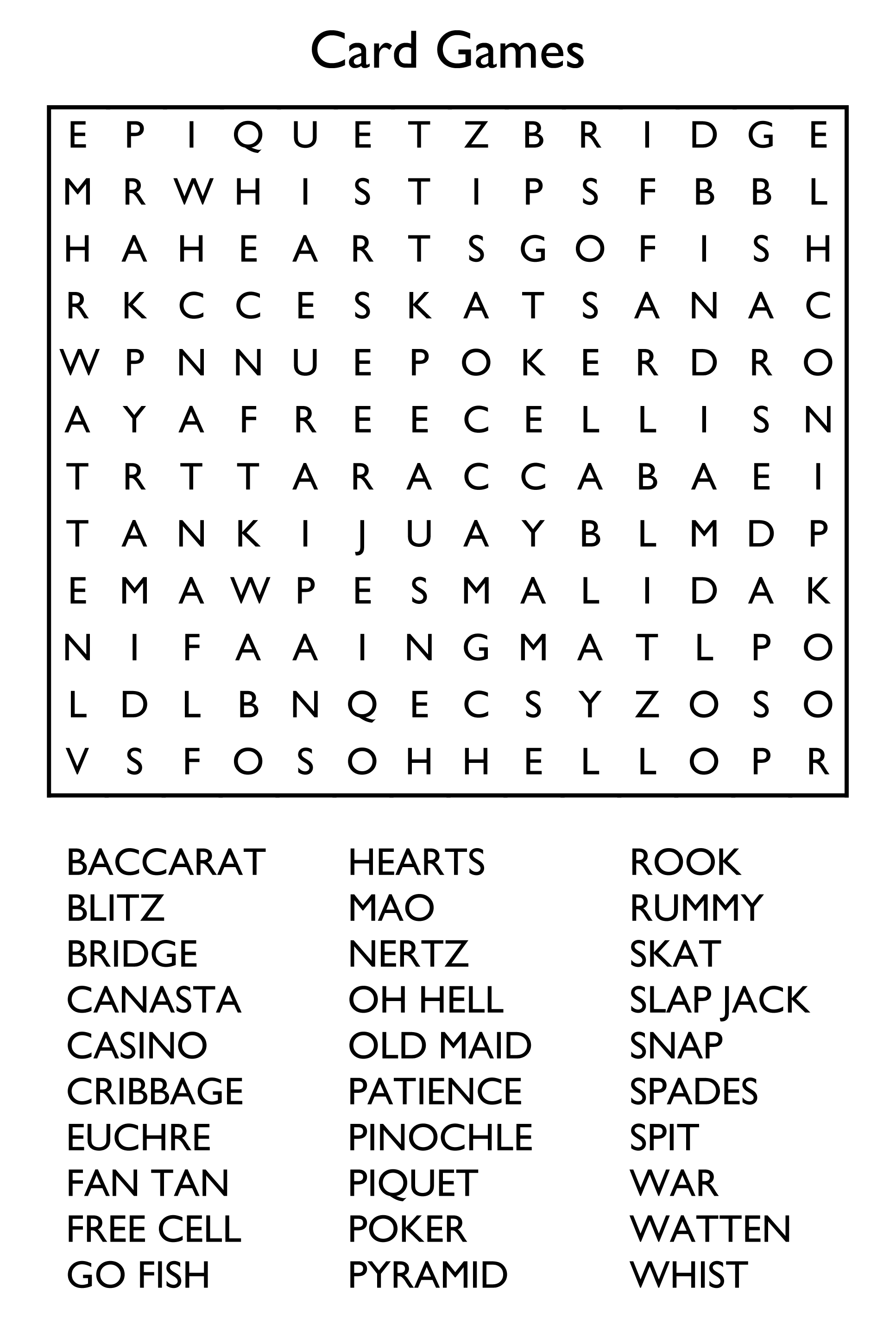 10 Free Printable Word Search Puzzles inside Free Printable Puzzle Cards For Adults