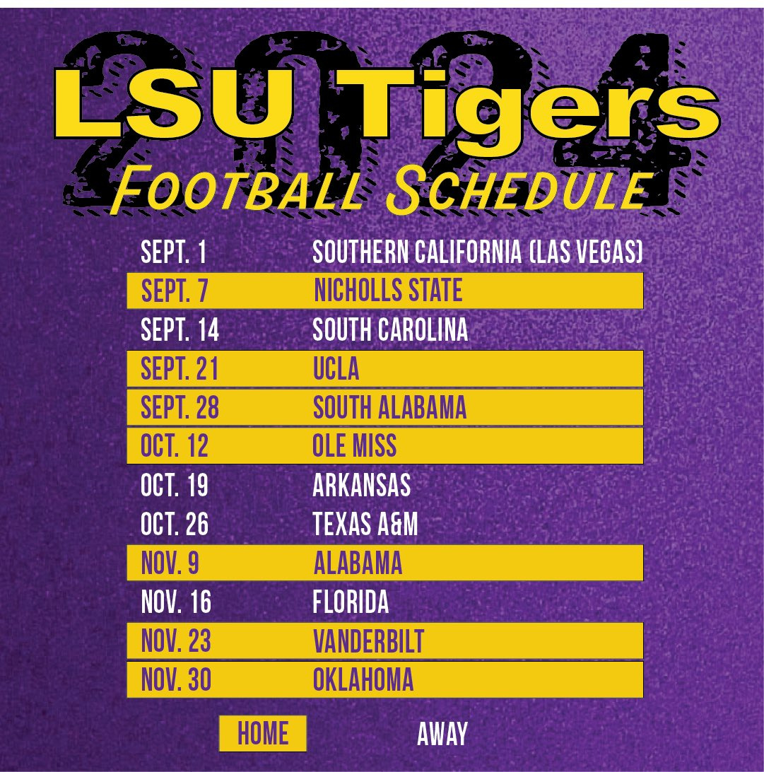 104.5 Espn On X: &amp;quot;🚨 2024 Lsu Football Schedule 🚨 It&amp;#039;S Official with regard to Lsu Football Schedule 2024 Printable