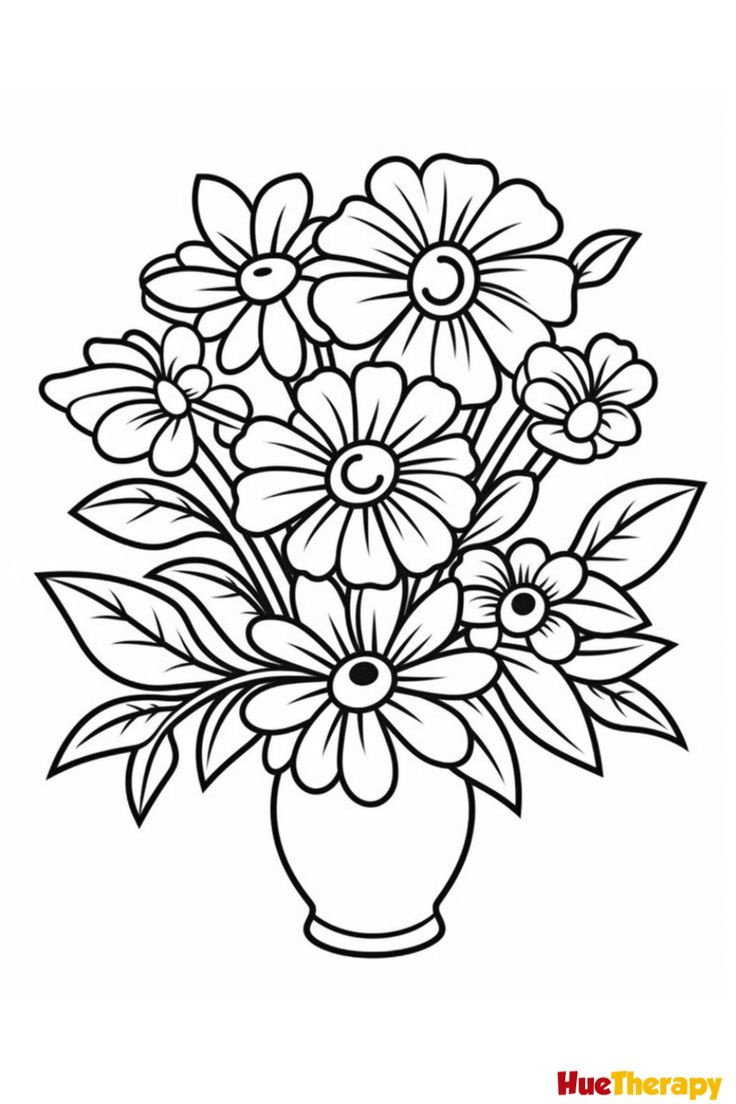 15 Beautiful Flower Coloring Pages For Kids And Adults intended for Flower Printable Colouring Pages