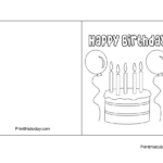 15 Cute Free Printable Happy Birthday Coloring Cards Inside Free Printable Birthday Cardscolor