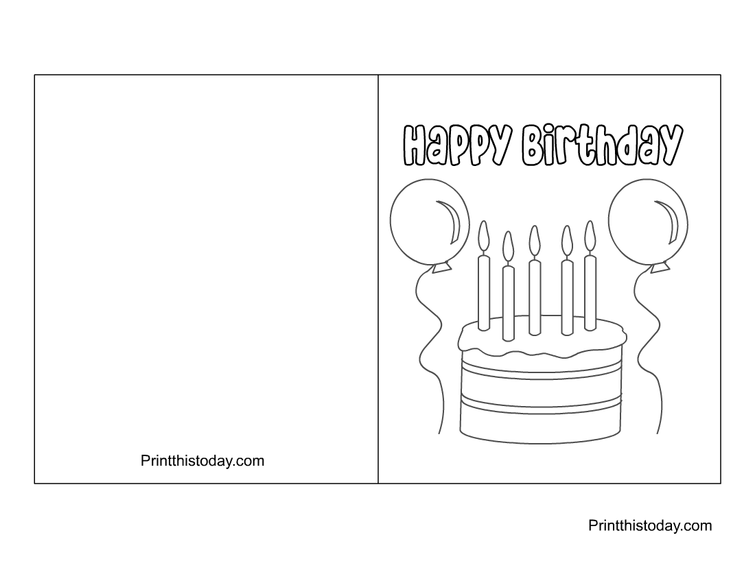 15 Cute Free Printable Happy Birthday Coloring Cards inside Free Printable Birthday Cardscolor