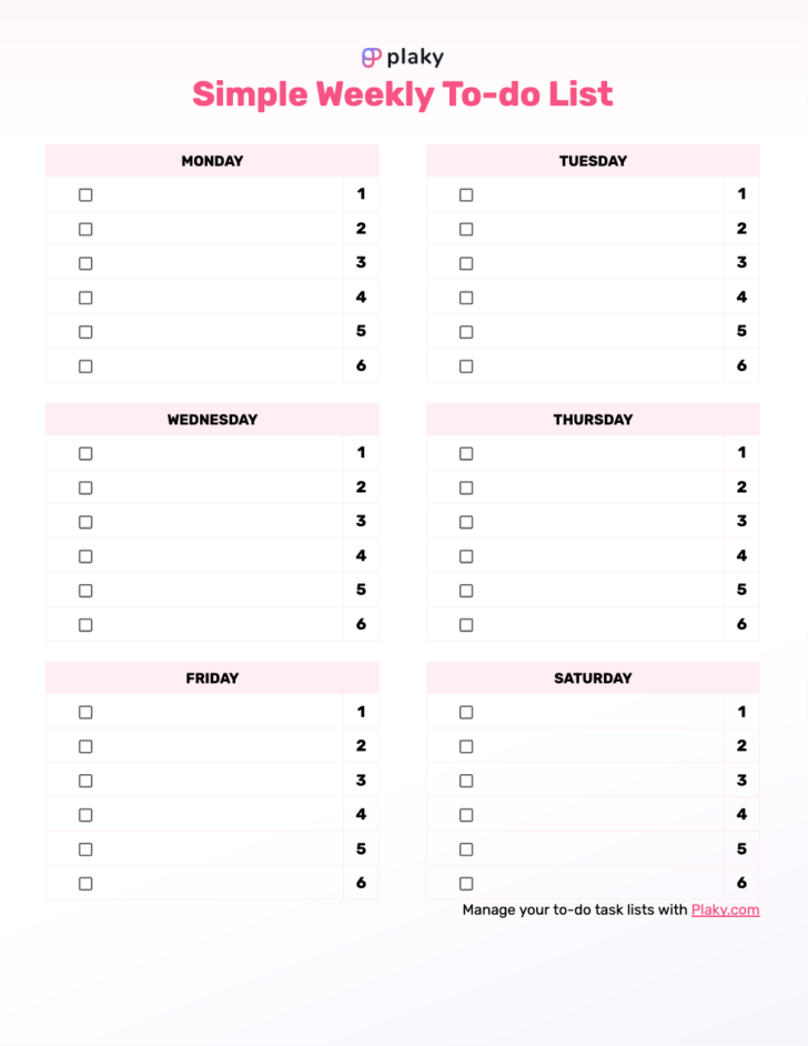 Free PrintableDo Checklist