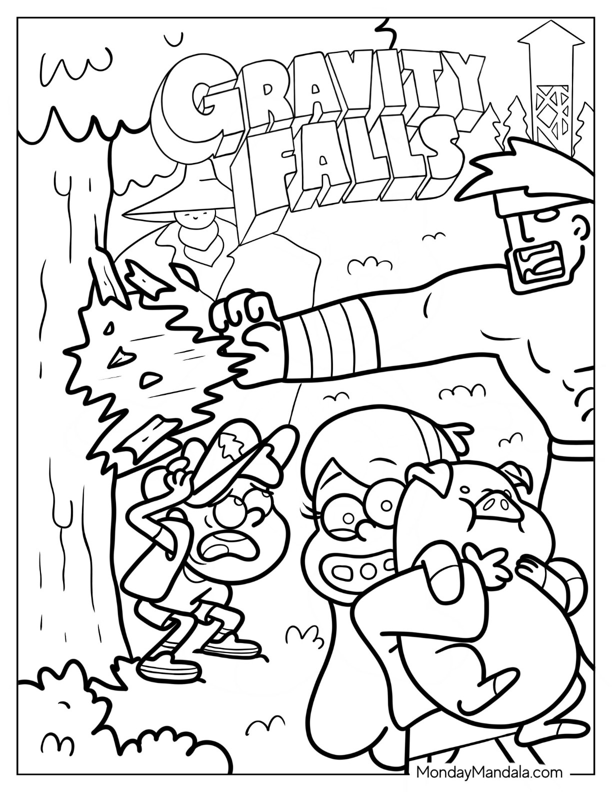 20 Gravity Falls Coloring Pages (Free Pdf Printables) regarding Printable Dipper And Mable