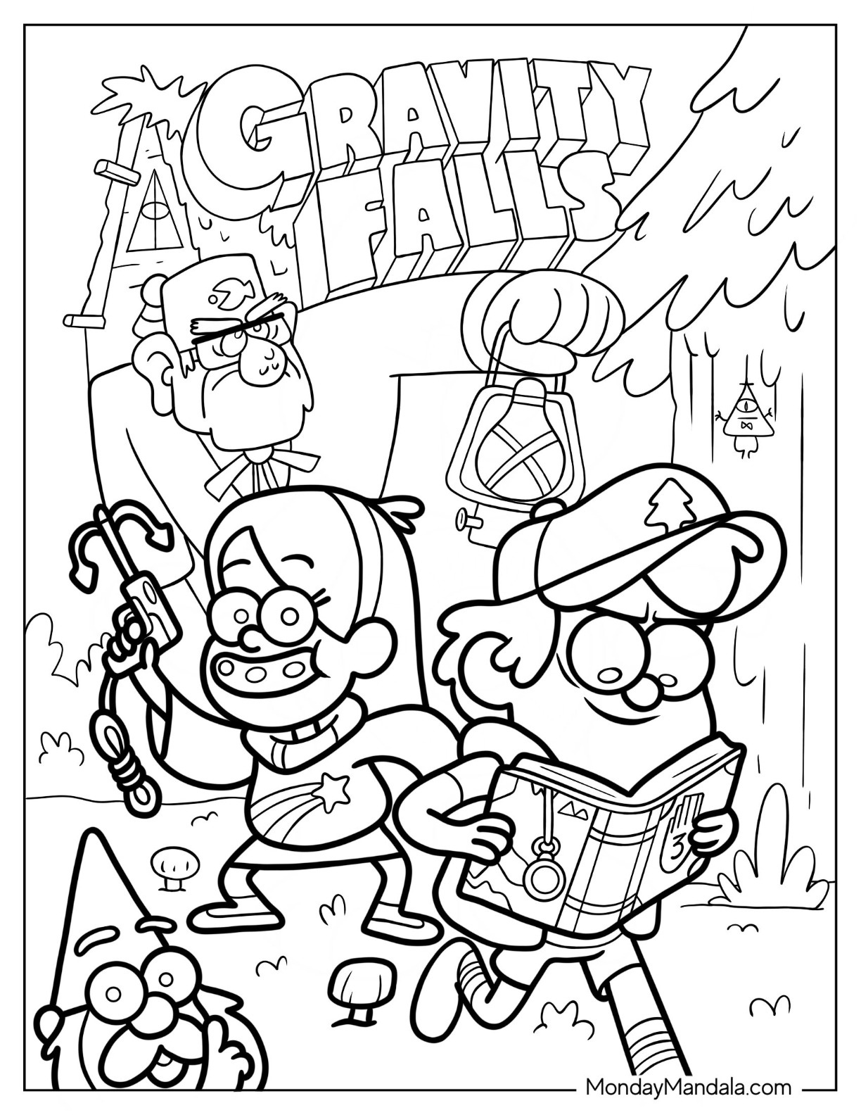 20 Gravity Falls Coloring Pages (Free Pdf Printables) within Printable Dipper And Mable