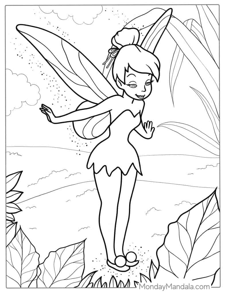 20 Tinker Bell Coloring Pages (Free Pdf Printables) inside Printable Tinkerbell Without Wings