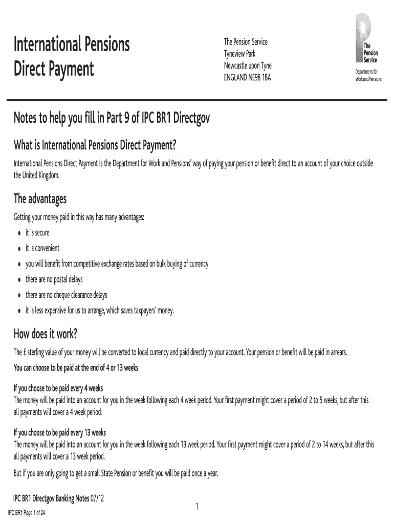 2012 Form Uk Ipc Br1 Gov Fill Online, Printable, Fillable, Blank inside Uk Printable State Pension Form