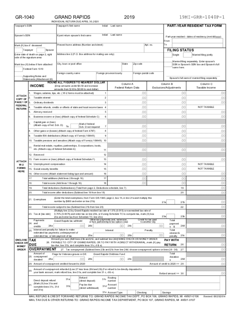 2019-2024 Form Mi Gr-1040 Fill Online, Printable, Fillable, Blank throughout 1040 Form 2024 Printable