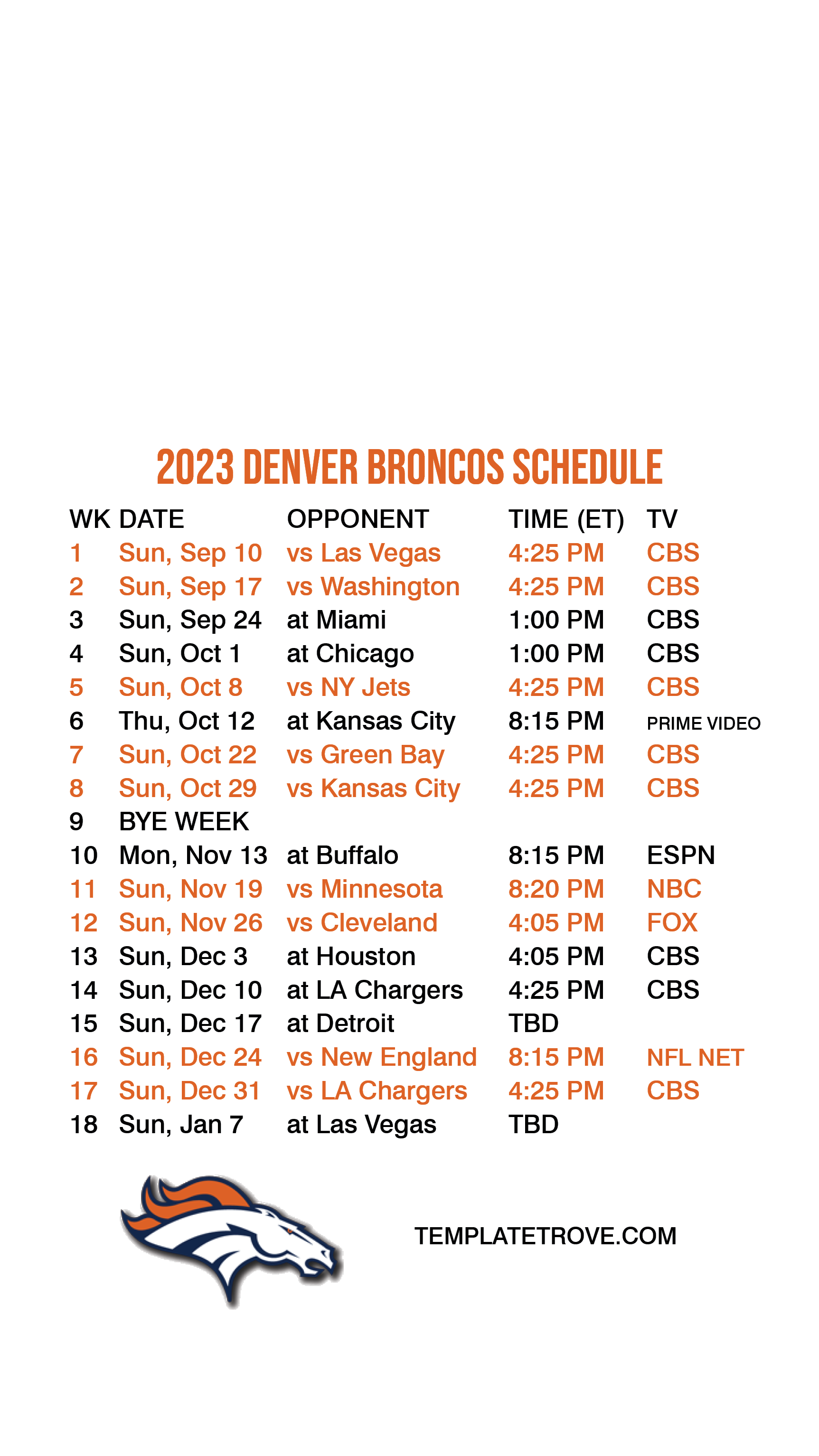 2023-2024 Denver Broncos Lock Screen Schedule For Iphone 6-7-8 Plus with Denver Broncos 2024-2025 Schedule Printable