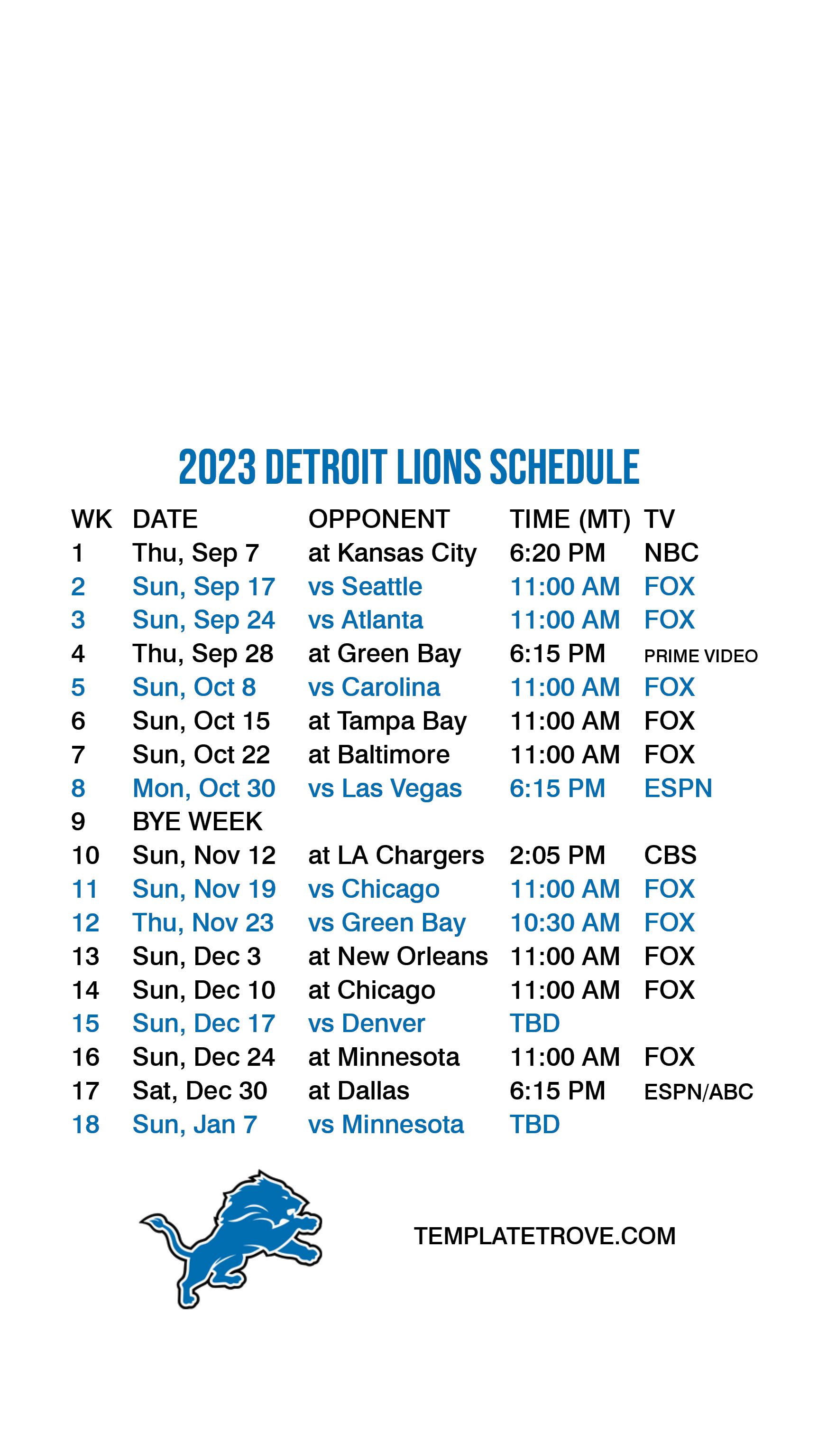 2023-2024 Detroit Lions Lock Screen Schedule For Iphone 6-7-8 Plus with Detroit Lions Schedule 2024 Printable