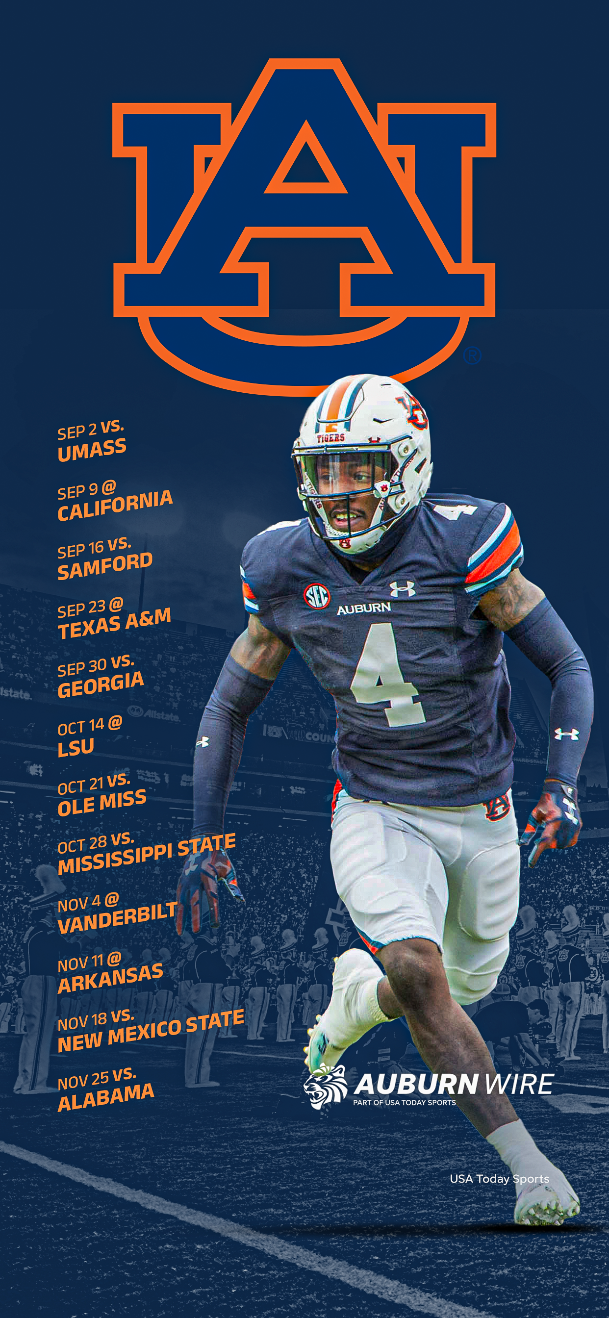 2023 Auburn Tigers Football Schedule: Downloadable Smartphone pertaining to Auburn Football Schedule 2024 Printable