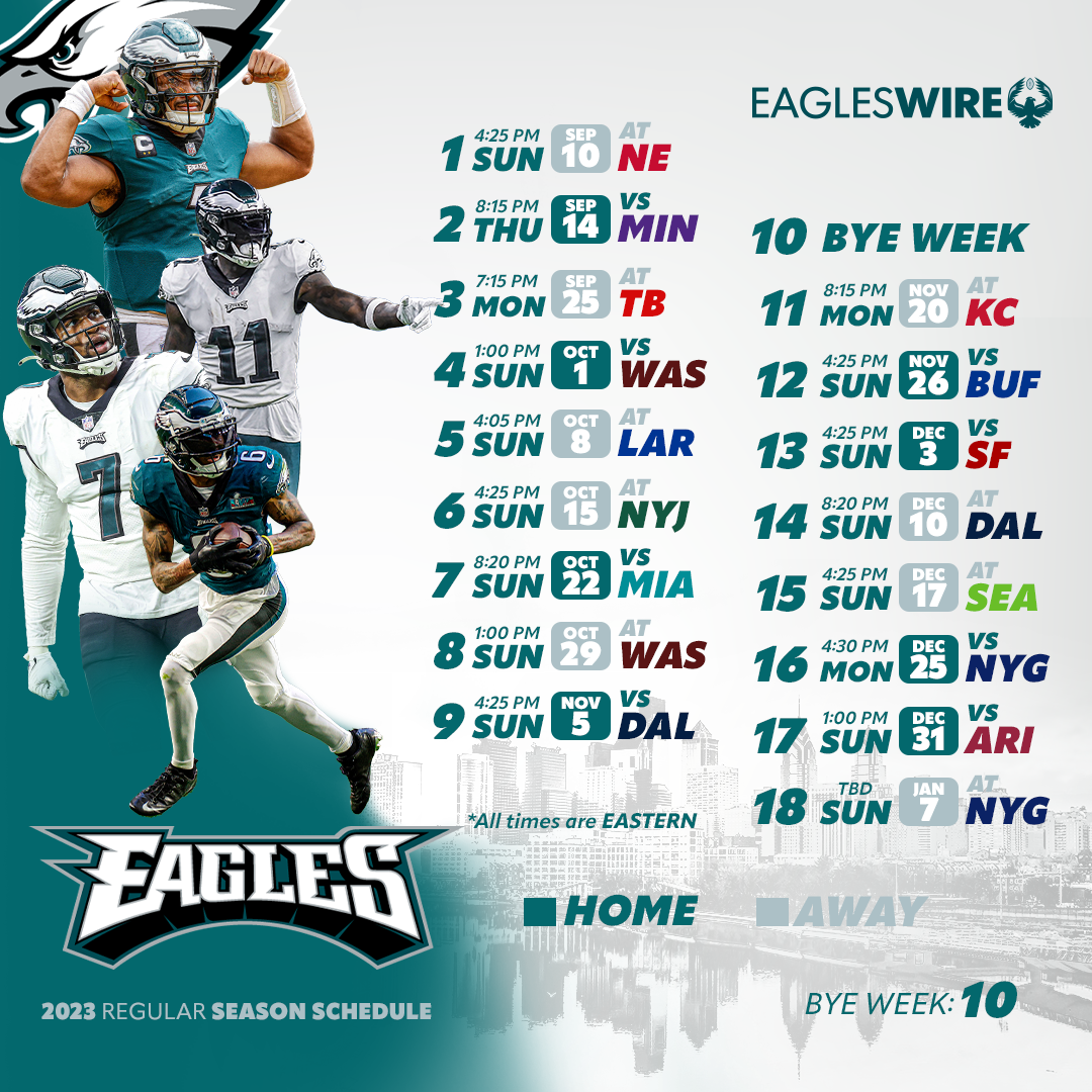 2023 Philadelphia Eagles&amp;#039; Schedule: Downloadable Wallpaper for Eagles Schedule 2024 Printable