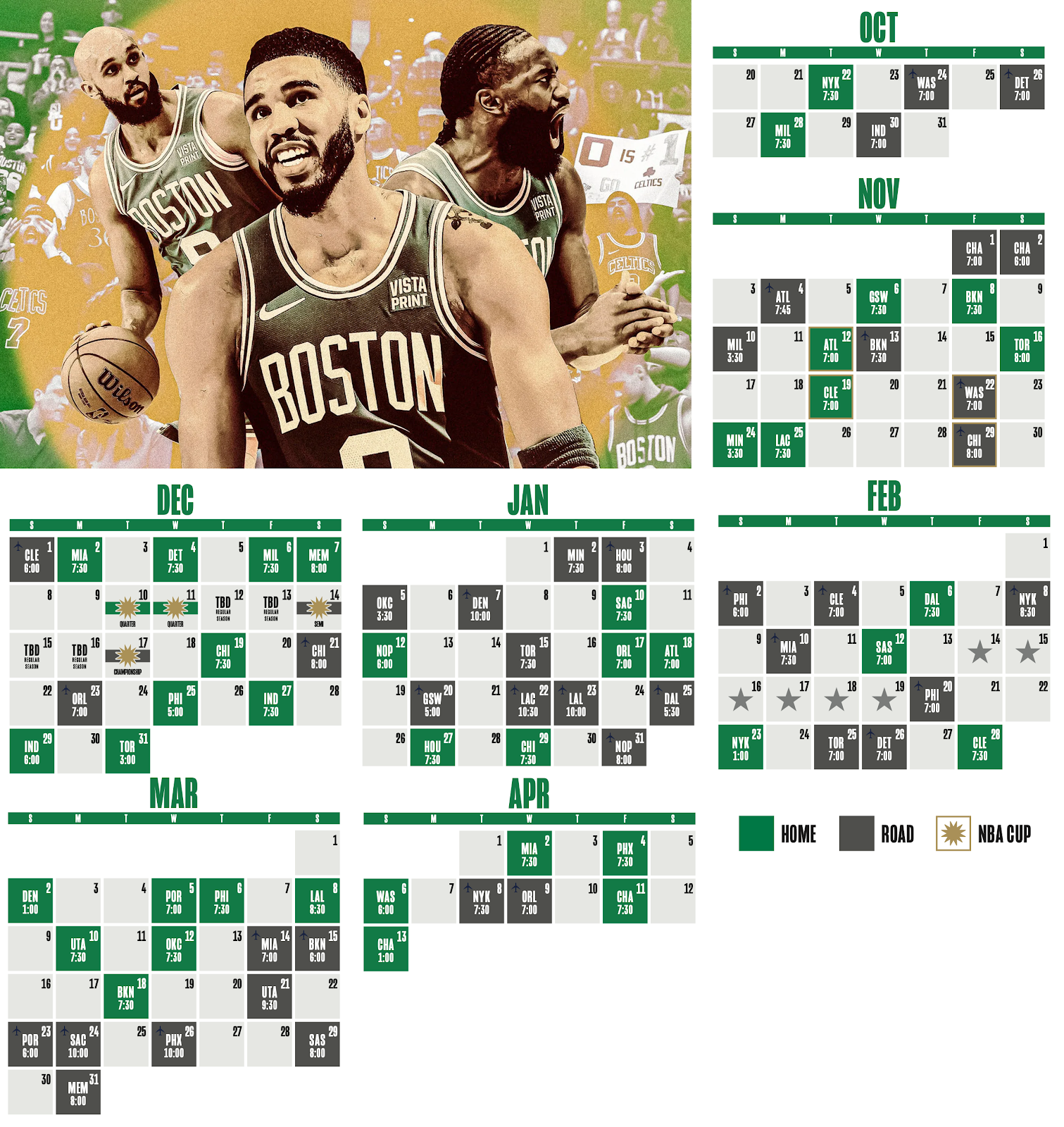 2024-2025 Boston Celtics Schedule inside Printable Boston Celtics Schedule 2024 2025