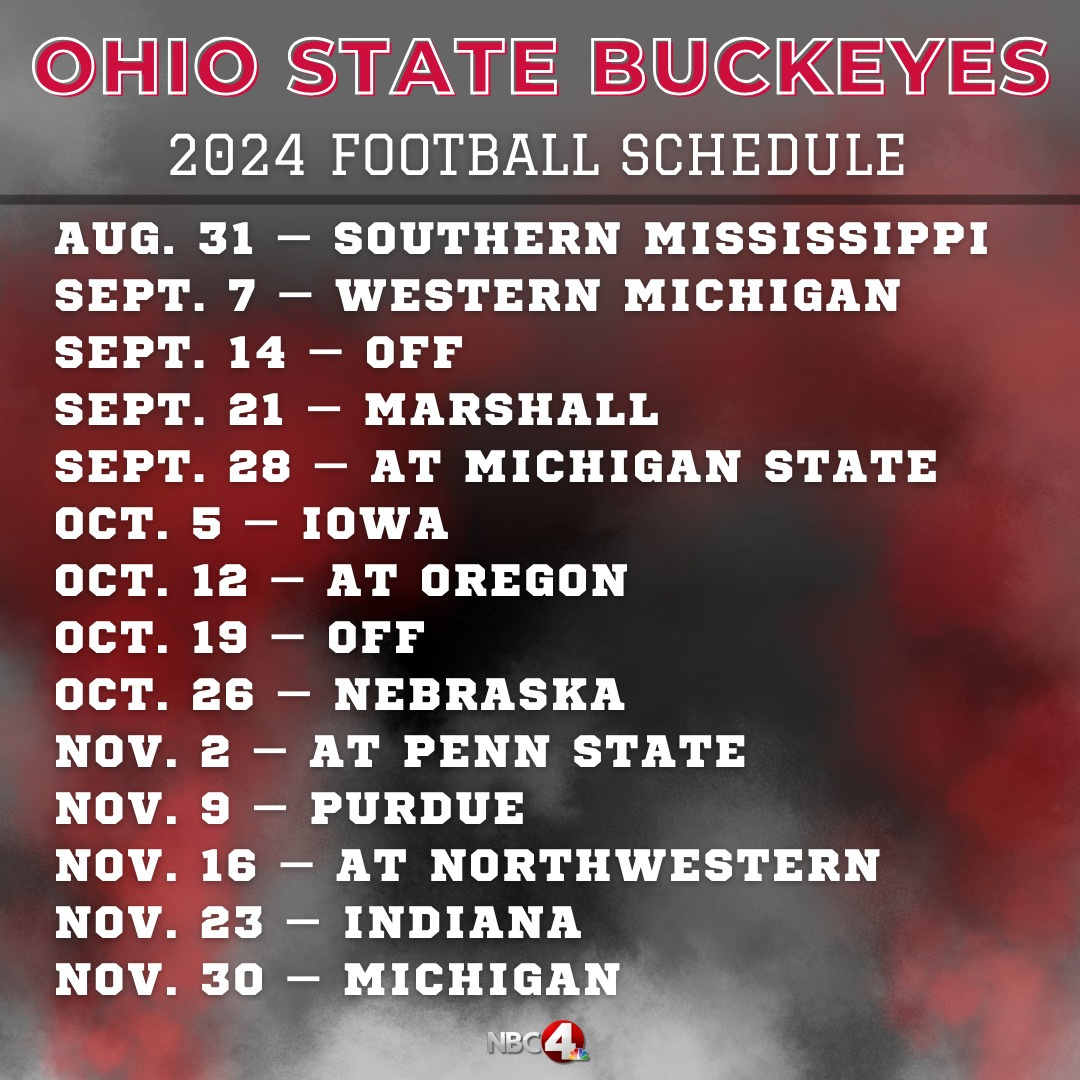 2024 Football | Sarasota-Manatee Alumni Club for Ohio State Football Schedule 2024-2025 Printable