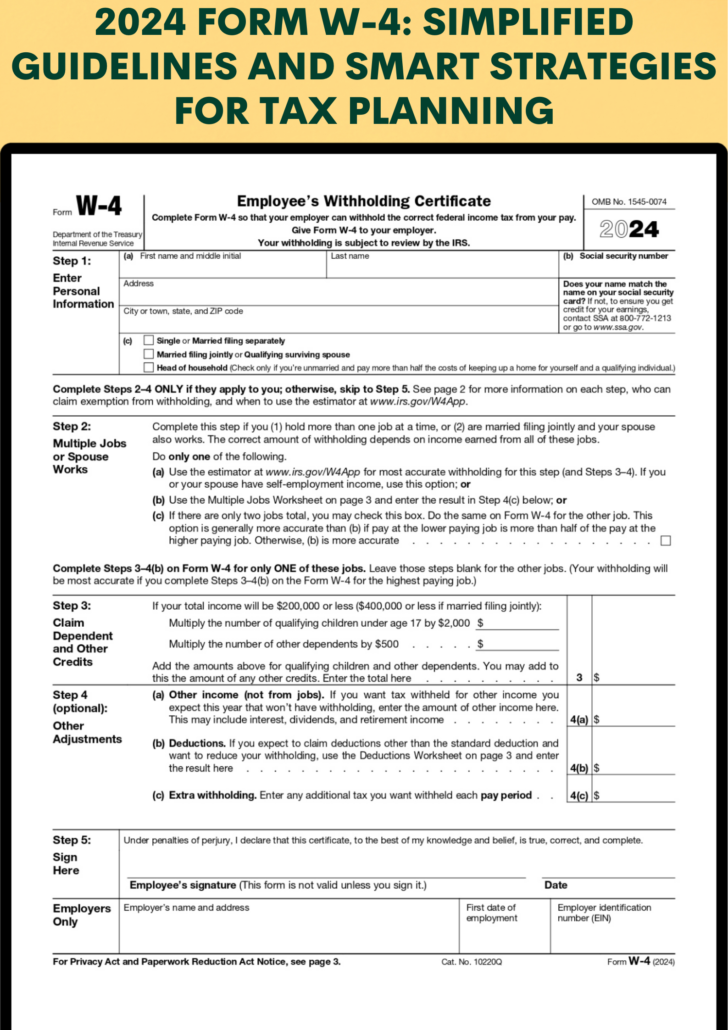 W-4 Form 2024 Printable