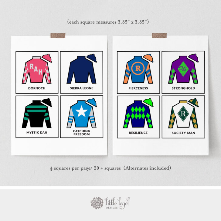 Printable Kentucky Derby Horses 2024