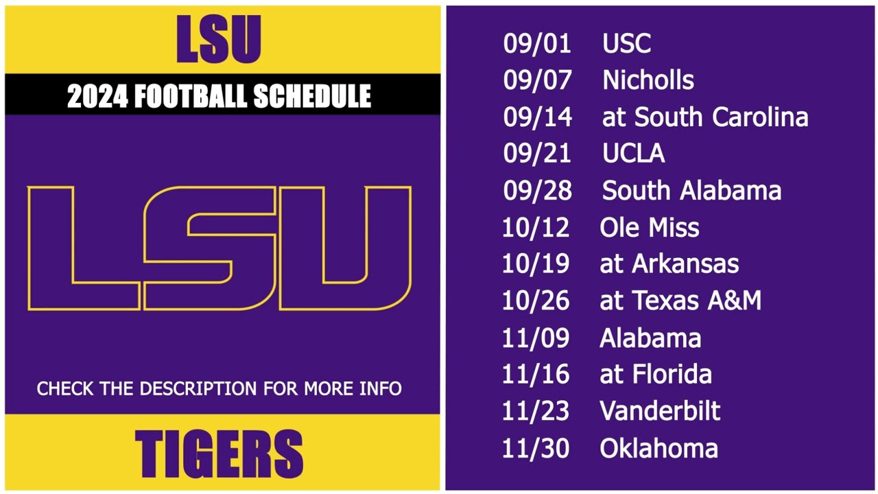 2024 Lsu Tigers Football Schedule with regard to Lsu Football Schedule 2024 Printable