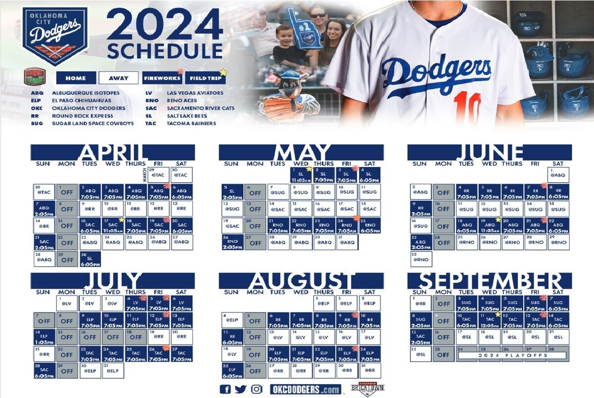 2024 Milb Triple-A Baseball Teams Schedule Magnets 5&amp;quot; X 3.5 within Dodgers Schedule 2024 Printable