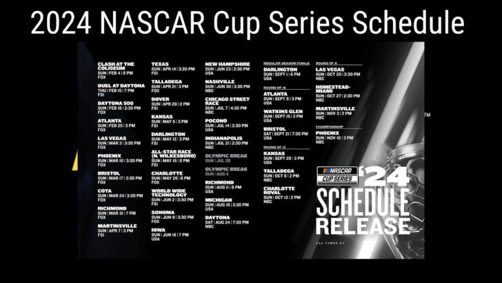 Nascar Schedule 2024 Printable