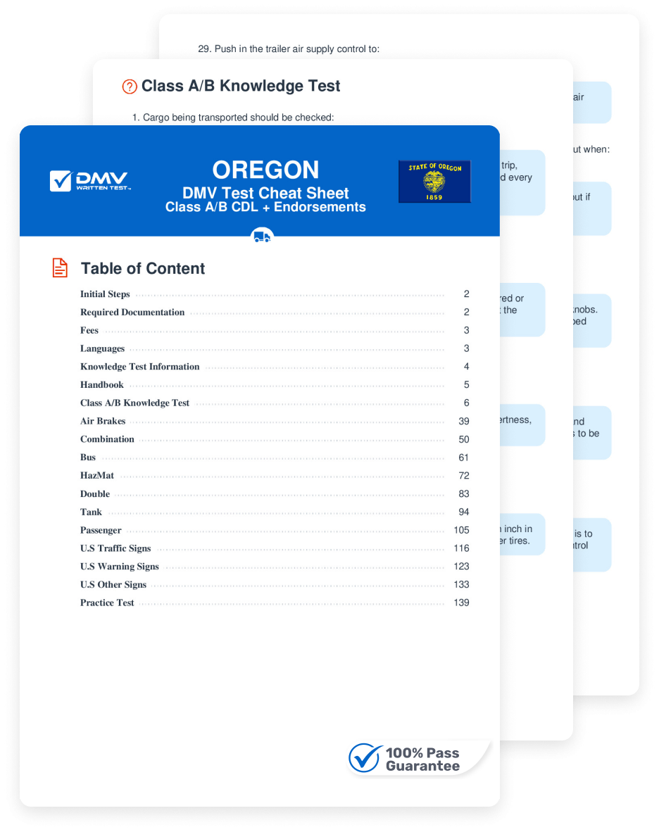 2024 Oregon Dmv Cdl Permit Test Cheat Sheet. 99% Pass Rate! with Printable Oregon Dmv Knowledge Test Practice Forms Free